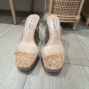 Steve Madden cork platform block heel